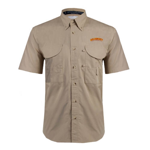  Khaki Fishing Shirt Performance Short Sleeve - Arched Salisbury University