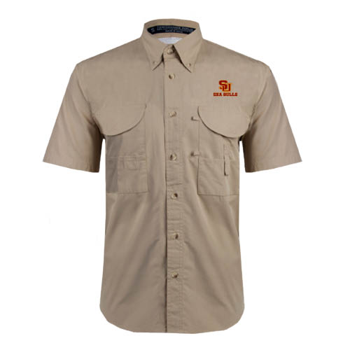  Khaki Fishing Shirt Performance Short Sleeve - SU Sea Gulls