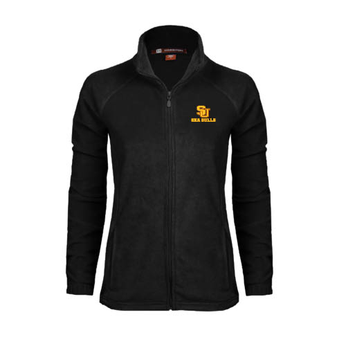  Womens Black Fleece Full Zip Jacket - SU Sea Gulls