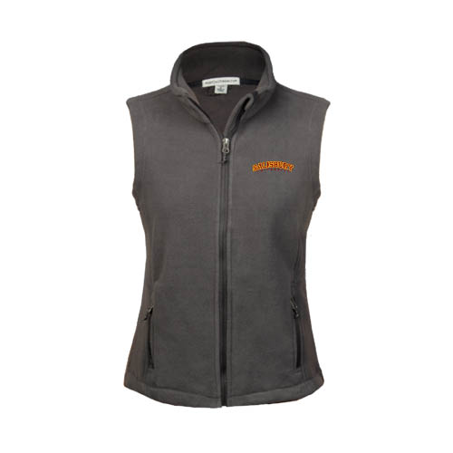  Womens Charcoal Fleece Full Zip Vest - Arched Salisbury University