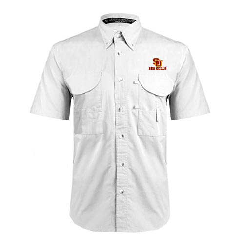  White Fishing Shirt Performance Short Sleeve - SU Sea Gulls