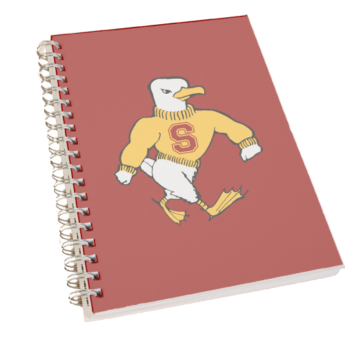  Clear 7 x 10 Spiral Journal Notebook - Sammy the Sea Gull