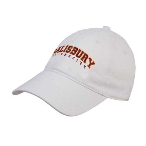  White Unstructured Adjustable Low Profile Hat - Arched Salisbury University