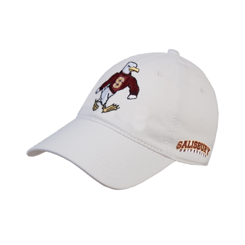  White Unstructured Adjustable Low Profile Hat - Sammy the Sea Gull