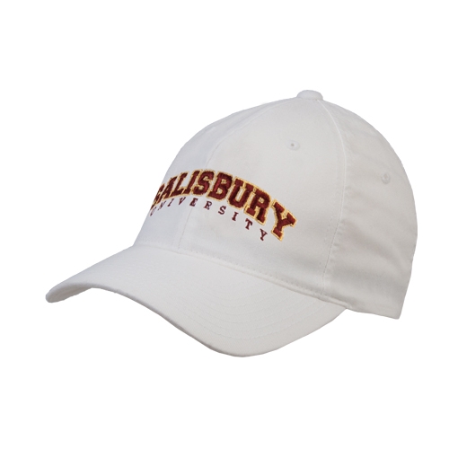  White Flexfit Structured Low Profile Hat - Arched Salisbury University