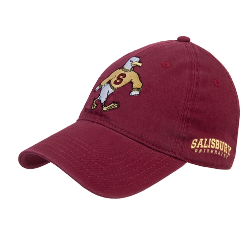  Maroon Unstructured Adjustable Low Profile Hat - Sammy the Sea Gull