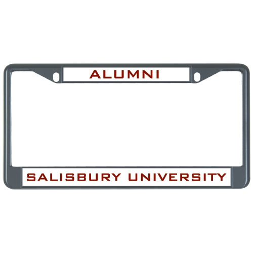  Metal License Plate Frame in Black - Alumni 