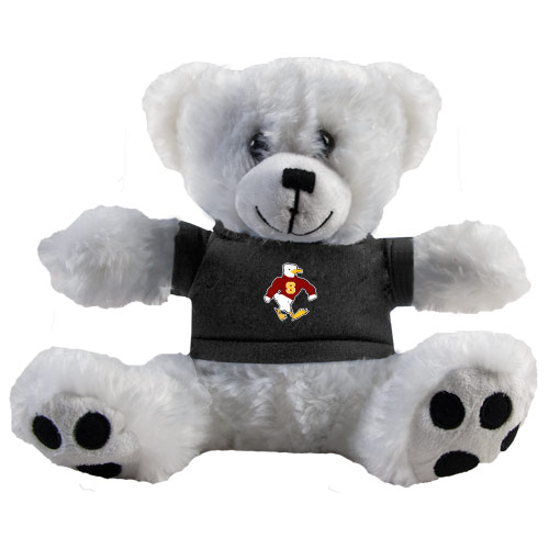  Plush Big Paw 8 1/2 inch White Bear w/Black Shirt - Sammy the Sea Gull