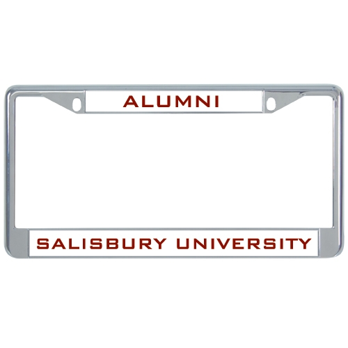  Metal License Plate Frame in Chrome - Alumni 