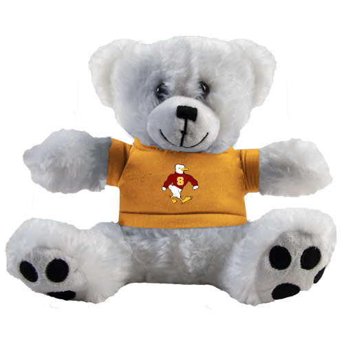  Plush Big Paw 8 1/2 inch White Bear w/Gold Shirt - Sammy the Sea Gull
