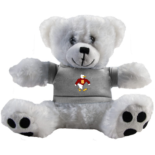  Plush Big Paw 8 1/2 inch White Bear w/Grey Shirt - Sammy the Sea Gull
