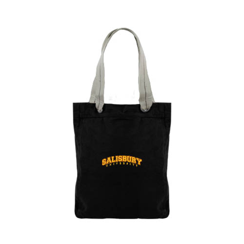  Allie Black Canvas Tote - Arched Salisbury University