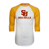 Thumbnail image for  White/Gold Raglan Baseball T Shirt