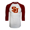 Thumbnail image for  White/Maroon Raglan Baseball T Shirt