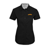 Thumbnail image for  Womens Black Twill Button Up Short Sleeve