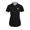Thumbnail image for  Womens Black Twill Button Up Short Sleeve