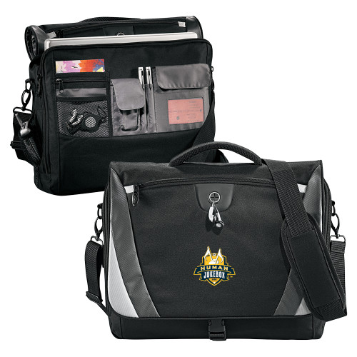  Black/Grey Slope Computer Messenger Bag - The Human Jukebox Official Mark