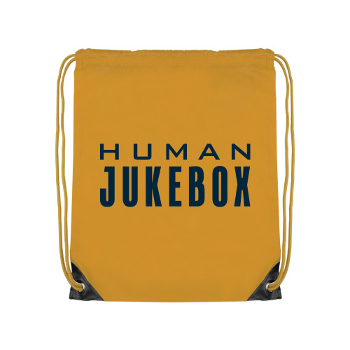  Gold Drawstring Backpack - Human Jukebox Wordmark