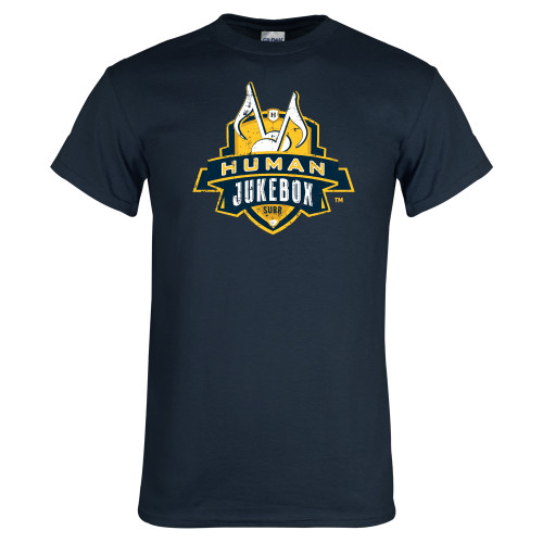  Navy T Shirt - The Human Jukebox Official Mark Distressed