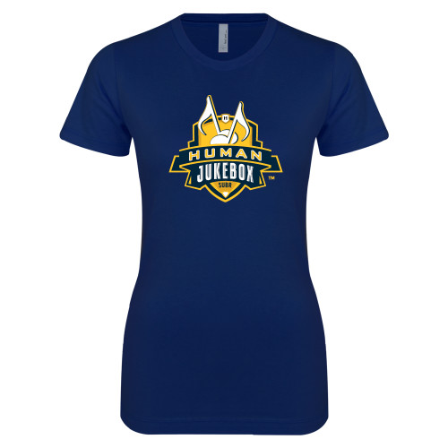  Next Level Womens Navy Boyfriend Tee - The Human Jukebox Official Mark