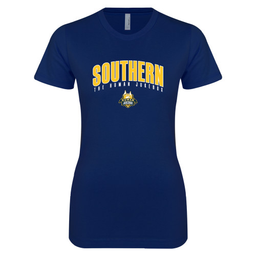  Next Level Womens Navy Boyfriend Tee - Arched Southern The Human Jukebox