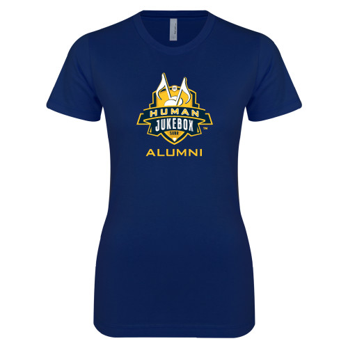  Next Level Womens Navy Boyfriend Tee - Alumni