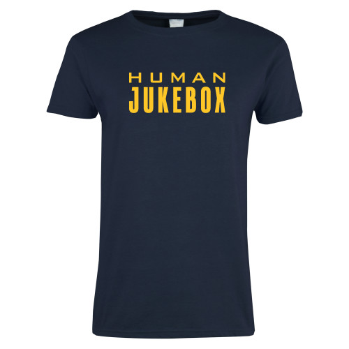  Womens Short Sleeve Navy Tee - Human Jukebox Wordmark
