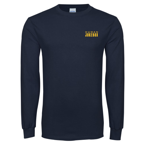  Navy Long Sleeve T-Shirt - Human Jukebox Wordmark