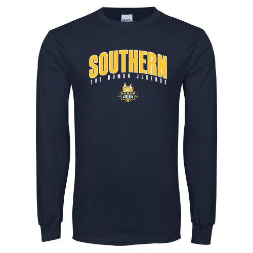  Navy Long Sleeve T-Shirt - Arched Southern The Human Jukebox