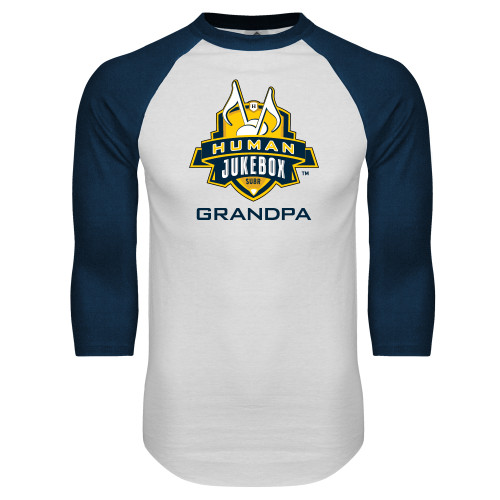  White/Navy Raglan Baseball T Shirt - Grandpa