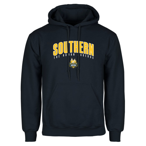  Navy Fleece Hoodie - Arched Southern The Human Jukebox