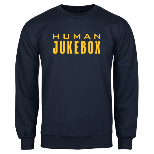  Navy Fleece Crew - Human Jukebox Wordmark