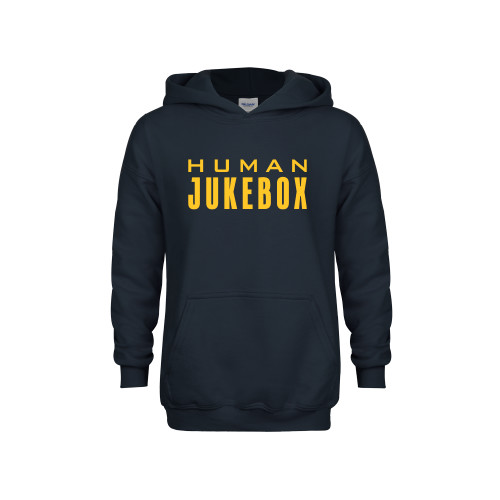  Youth Navy Fleece Hoodie - Human Jukebox Wordmark