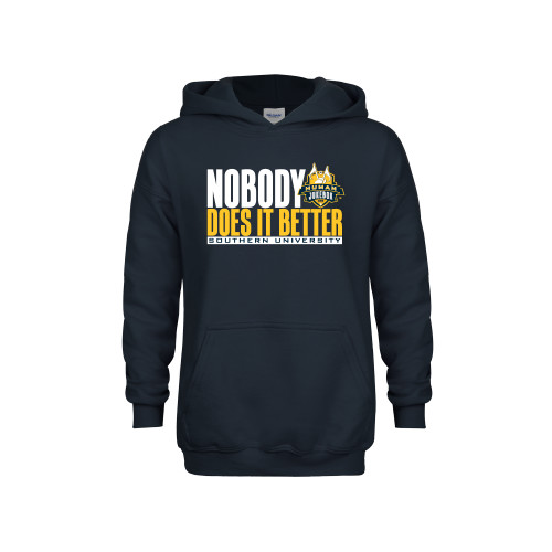  Youth Navy Fleece Hoodie - Nobody Does It Better Stacked