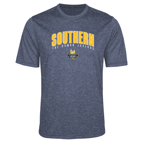  Navy Heather Performance Contender Tee - Arched Southern The Human Jukebox