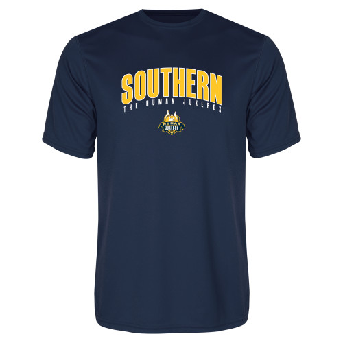  Navy Performance Tee - Arched Southern The Human Jukebox