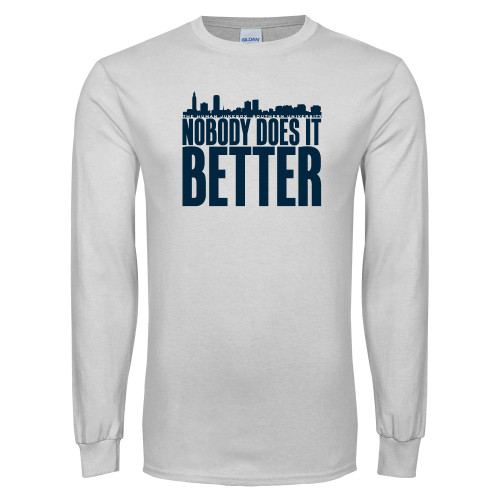  White Long Sleeve T Shirt - Skyline