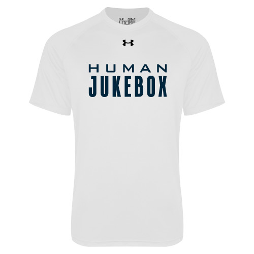  Under Armour White Tech Tee - Human Jukebox Wordmark