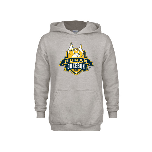  Youth Grey Fleece Hood - The Human Jukebox Official Mark