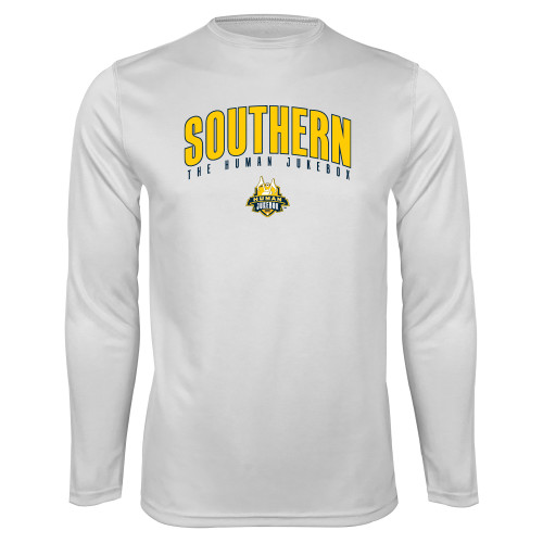  White Performance Long Sleeve Shirt - Arched Southern The Human Jukebox