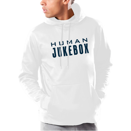  Under Armour White Armour Fleece Hoodie - Human Jukebox Wordmark