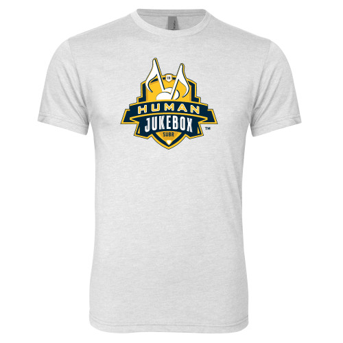  Next Level Heather White Triblend Tee - The Human Jukebox Official Mark