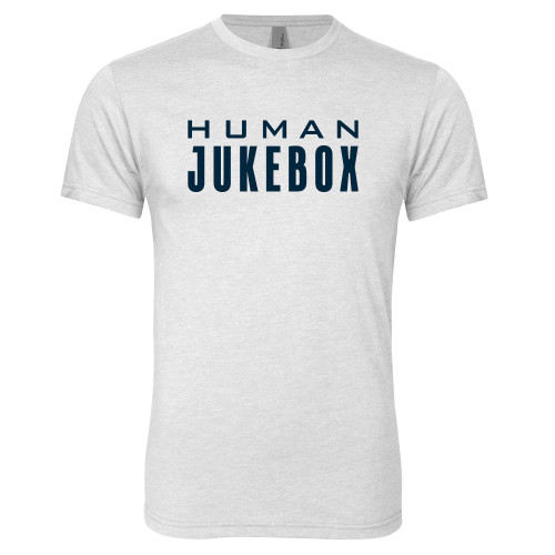  Next Level Heather White Triblend Tee - Human Jukebox Wordmark