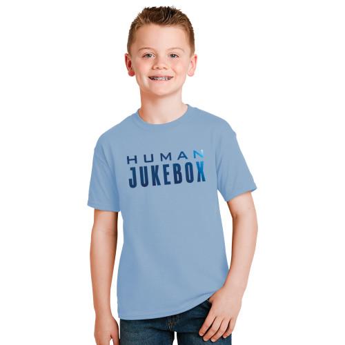  Youth Light Blue T Shirt - Human Jukebox Wordmark Foil