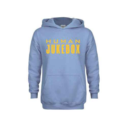  Youth Light Blue Fleece Hoodie - Human Jukebox Wordmark