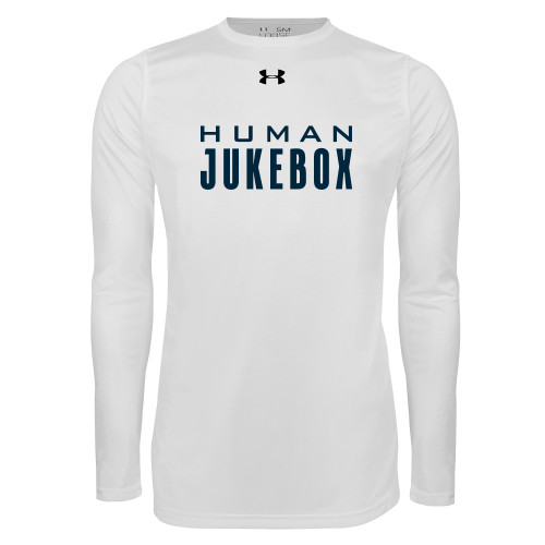  Under Armour White Long Sleeve Tech Tee - Human Jukebox Wordmark