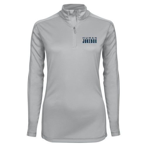 Syntrel Womens Platinum Interlock 1/4 Zip - Human Jukebox Wordmark