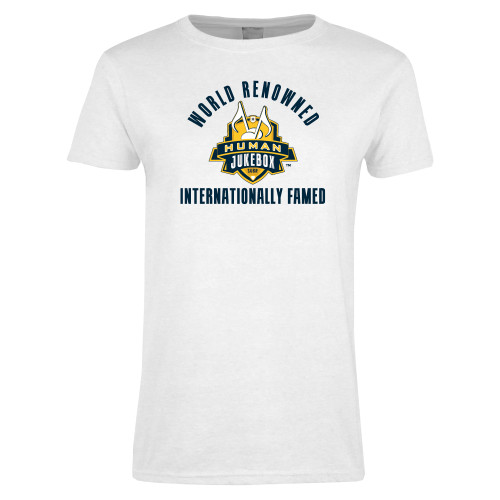  Womens White Short Sleeve Tee - World Renowed