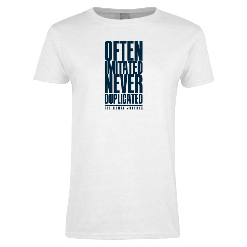  Womens White Short Sleeve Tee - Often Imitated