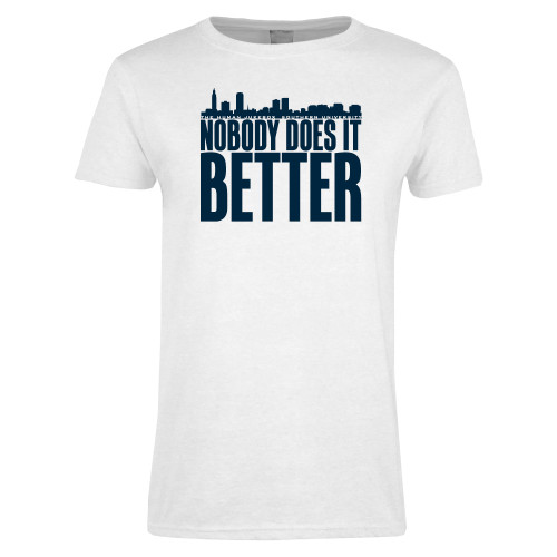  Womens White Short Sleeve Tee - Skyline